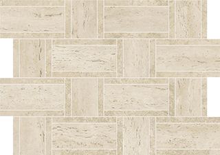 Atlas Concorde Marvel Travertine Pearl Mosaico Basketweave