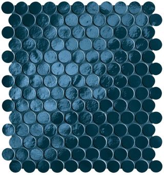 Floor-Gres Glim Blu Navy Round Mosaico Brillante