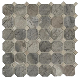 Cisa Royal Marble Mosaico Ottagona Grigio lapp-rett