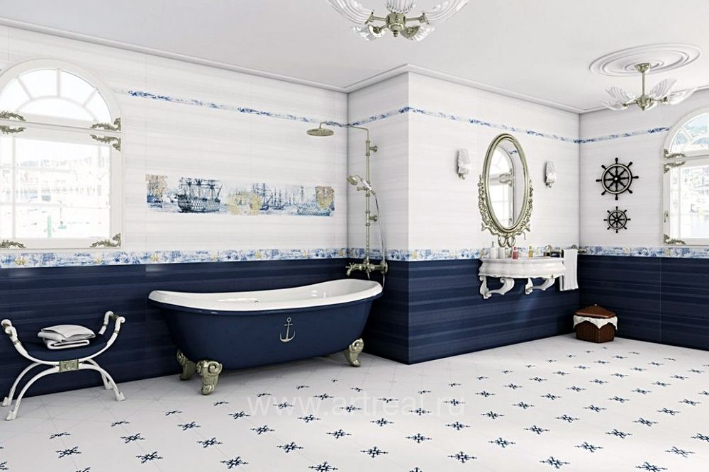 Коллаж самоклеящийся для ванной комнаты «Морская тема»